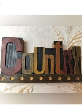 Country Decor Solid Wood Block Sign